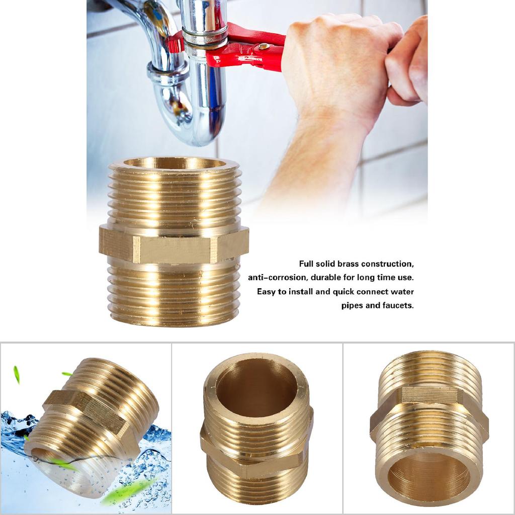 G1 Brass Pipe Fitting Hex Nipple Water Tube Connecting Accessories (intensification)