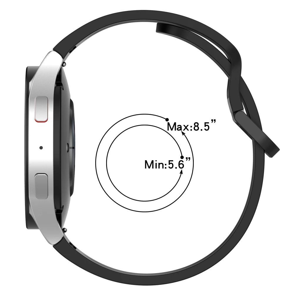 Силиконовый ремешок для часов Samsung Galaxy Watch 4-7 и 5 Pro - Дизайн без зазора, Различные цвета