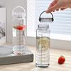 500ML Water Bottle with Scale Portable Handle Large Capacity Leak-proof Men Women Travel Gym Workout Sports Clear Drinking Handy Cup