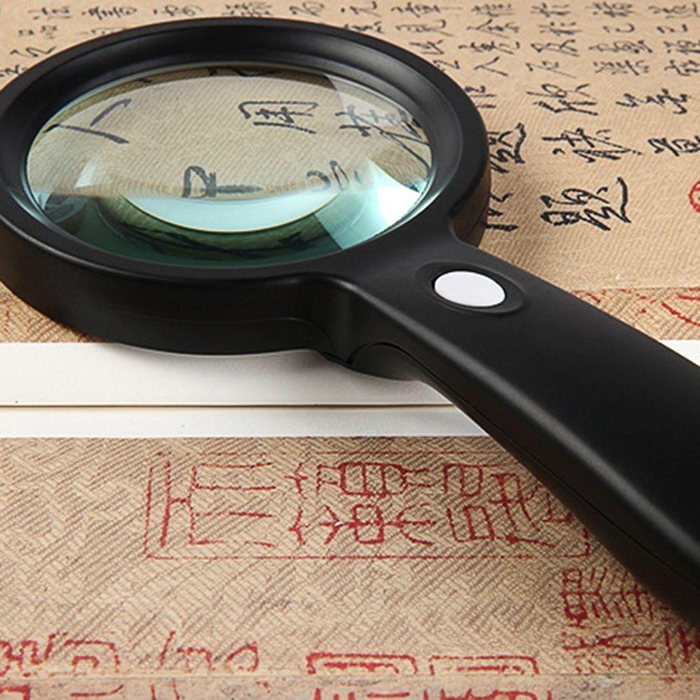 With 2 LED Light Hand Held Magnifying Glass Illuminated Magnifier Jewelry Identification