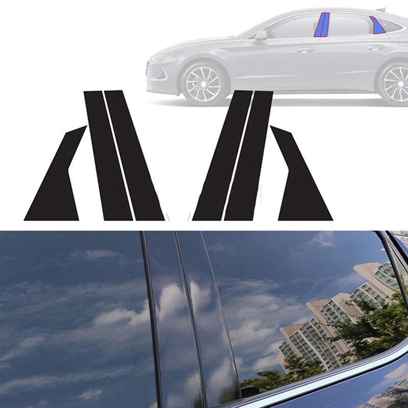 Для Hyundai Sonata 2020-2023 автомобильные стойки дверной обшивки декоративная защита глянцевый черный автомобильные внешние аксессуары