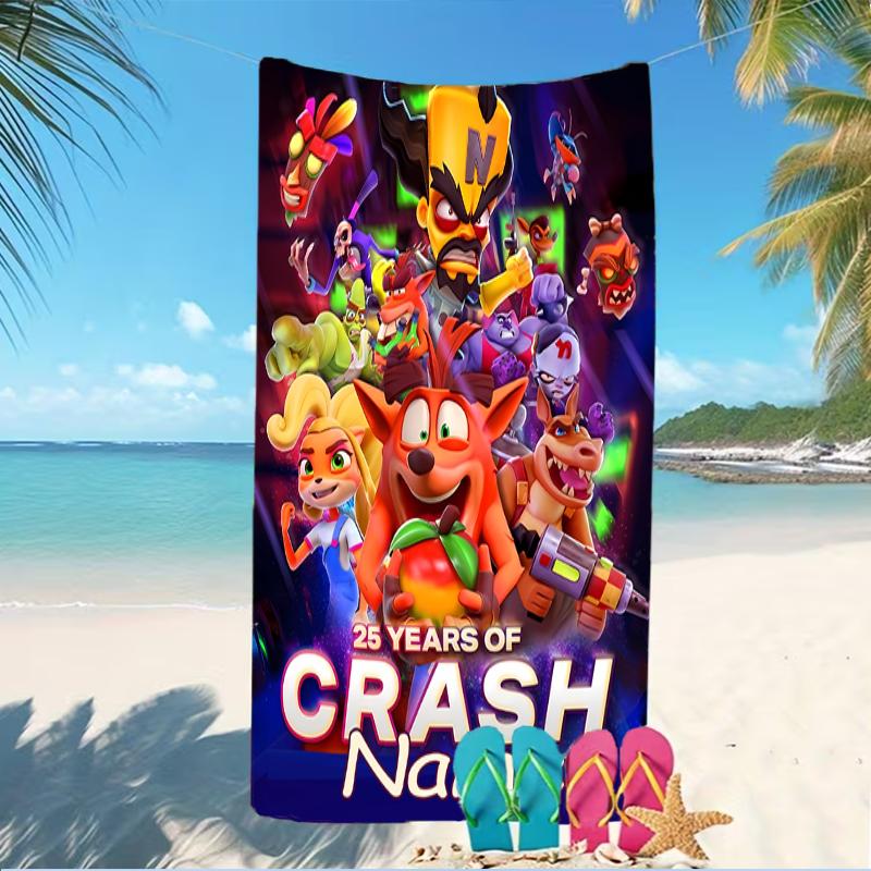 Customizable personalized beach towels Crash Bandicoot 4 It's About Time themed designs.Suitable for the beach, yoga, sports;ideal as beach accessorie