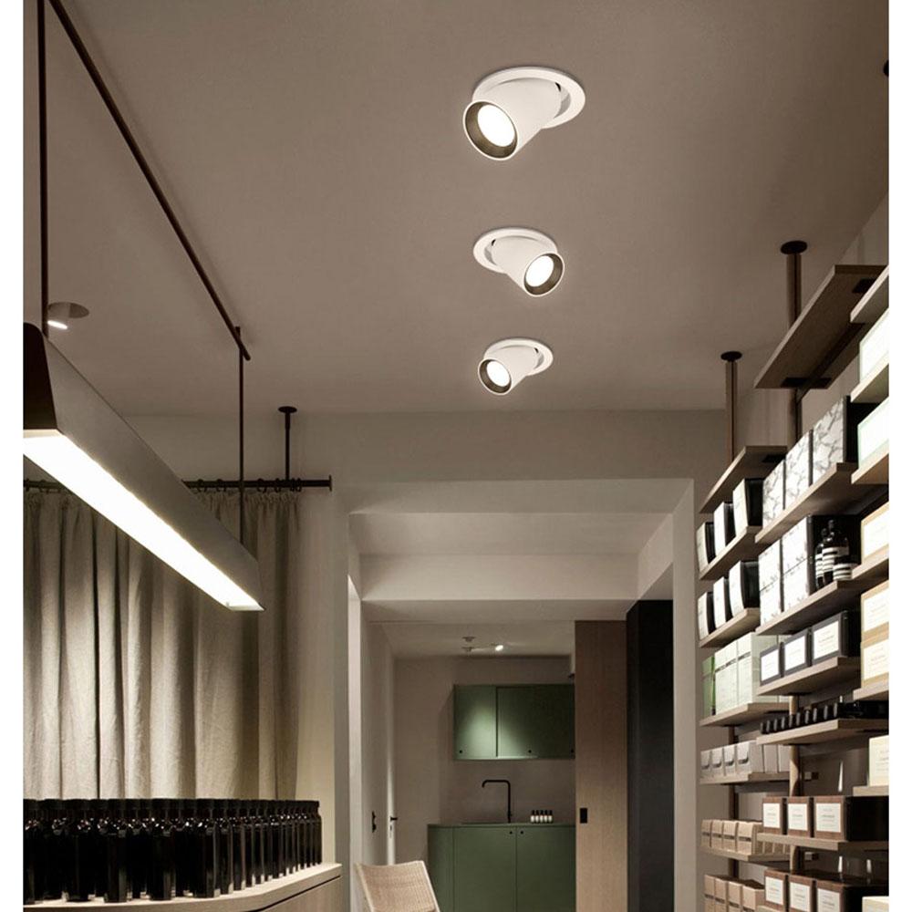 Диммируемый светодиодный даунлайт Алюминиевый встраиваемый Выдвижной вращающийся 5 Вт 7 Вт 12 Вт 18 Вт 25 Вт 30 Вт Чип COB Точечный светильник Потолочная лампа AC85-265В