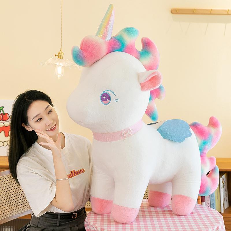 Colorful Cute Unicorn Fur Toy Fashion Comfortable Throw Pillow Birthday Gift