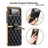 Shockproof Folding Phone Case Galaxy Z Flip 8 7 6 5 4 3 Electroplated With Ring Holder Small Fragrance Style