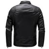 Autumn Men's New Solid Color Slim Zipper Handsome Oblique Zipper Jacket Leather Jacket