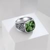 Retro European American Style Men'S Stainless Steel Ring, Fashionable Simple Creative Design, Synthetic Faux Gemstone,