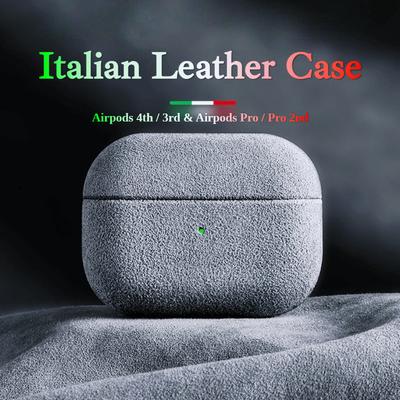 Итальянский замшевый кожаный чехол для Airpods Pro 2 Роскошный чехол из искусственной кожи с полной защитой для Airpods 4 3 Чехол Беспроводная зарядка