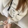 Женская толстовка с круглым вырезом и длинным рукавом, оверсайз, винтажная, с принтом букв, пуловер, американский осенний топ