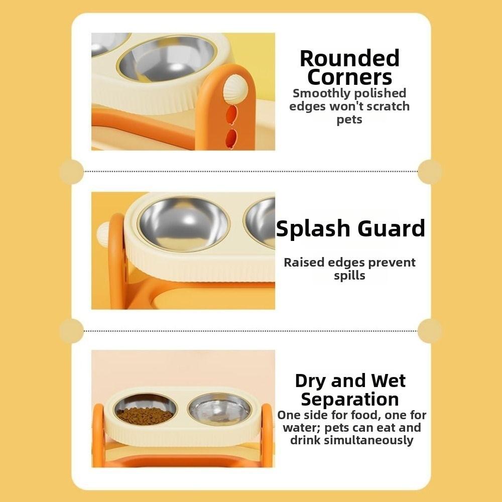 Вращающаяся миска для домашних животных на высоких ножках, нескользящая, с регулируемой высотой, для корма и воды кошек, против рвоты, с подставкой, дозатор корма для животных