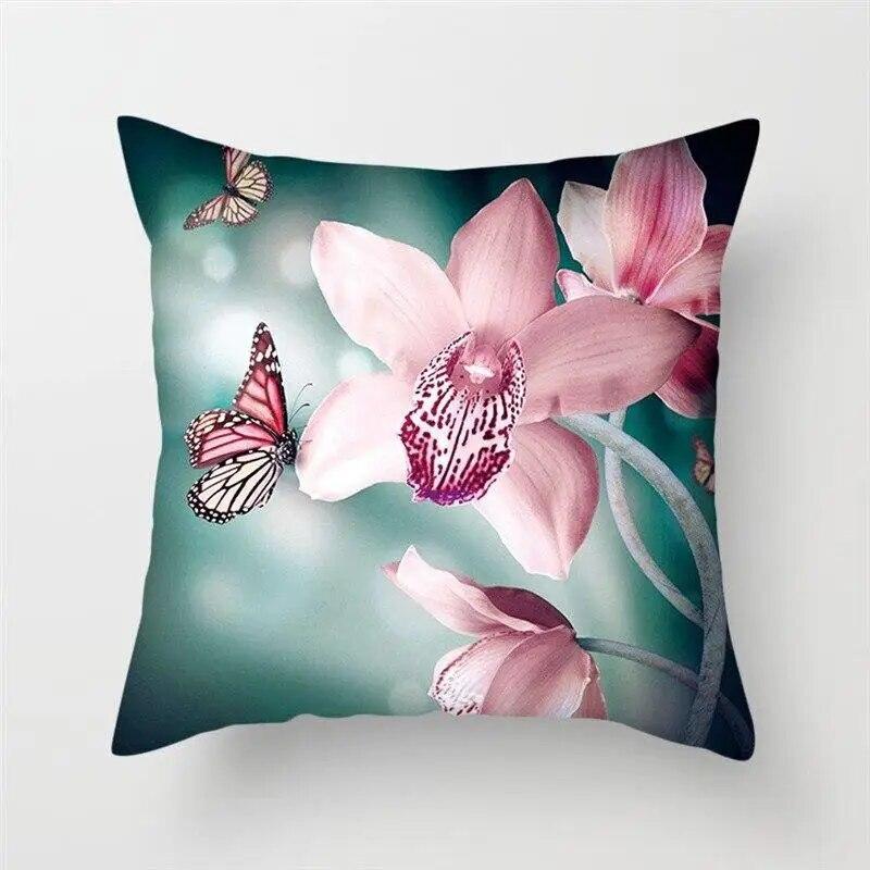 Colored Butterfly Animal Flower Cushion Cover for Home Living Room Sofa Chair Pillow Decoration Throw Pillow Cover