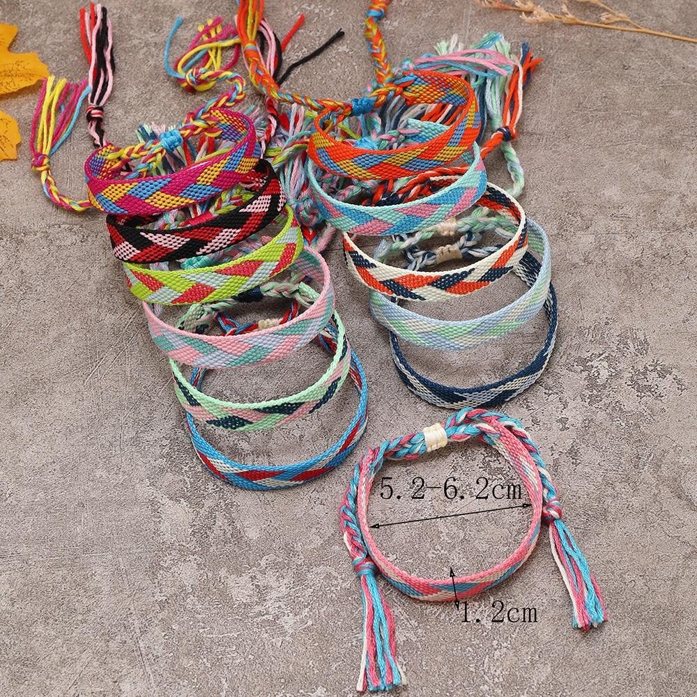 Браслет дружбы ручной работы для женщин в богемном стиле с красочной непальской кисточкой