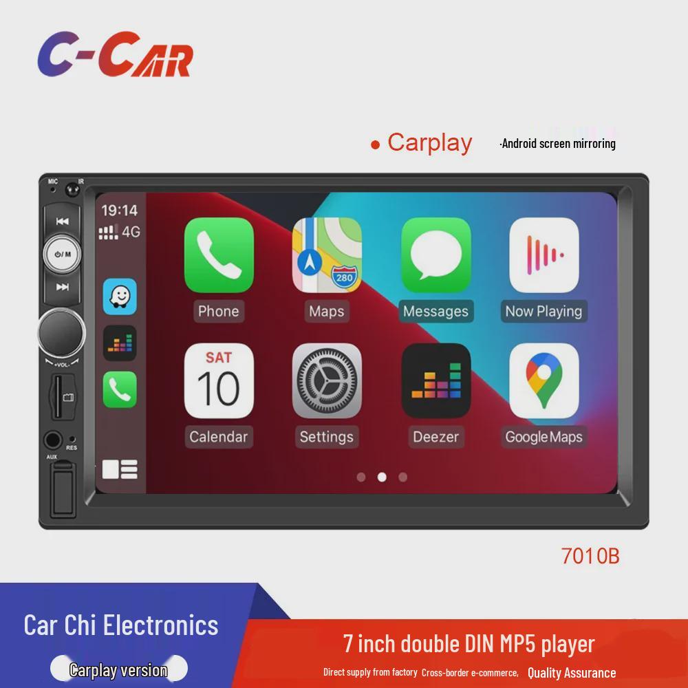 HD Автомобильный MP5-плеер с емкостным сенсорным экраном, CarPlay, Bluetooth-звонками и камерой заднего вида, Модель 7018B