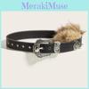Модный ремень из искусственной кожи с металлической пряжкой и плюшевыми украшениями для женщин