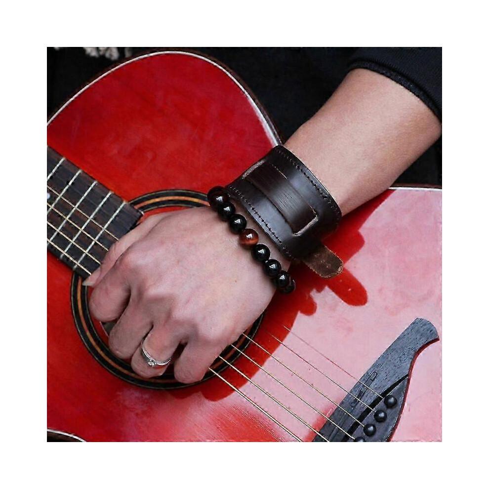 2025 Latest Model  Trendy Men Wide Genuine Leather Bracelet Brown Wide Cuff