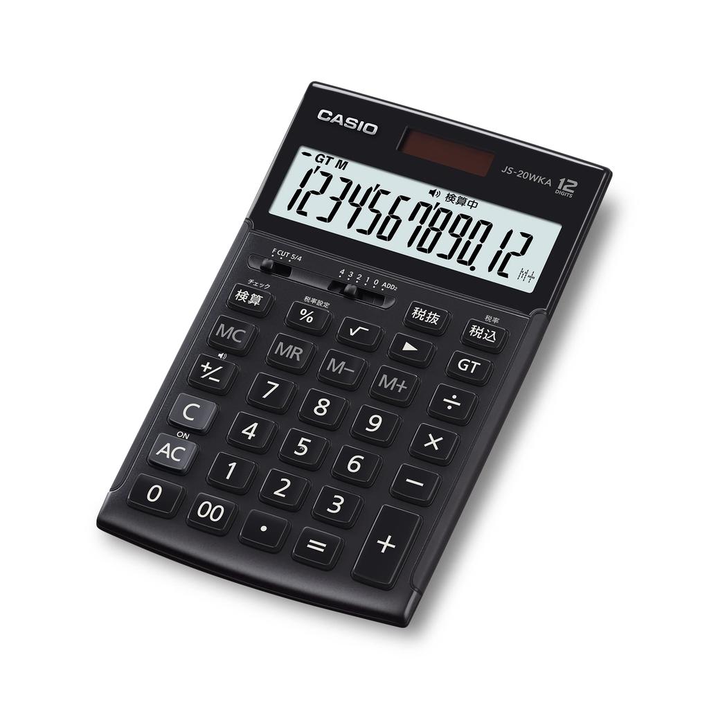 Casio Профессиональный Бизнес 12 Проверка Только Соответствует Экологической Маркировке Зеленой Закупки Калькулятор, Цифры, Функция, Тип, Черный, JS-20WKA-BK-N,