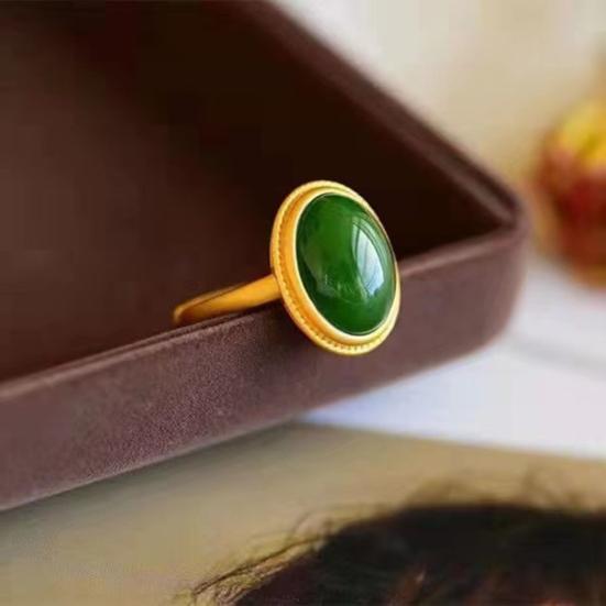 Кольцо из натурального камня в этническом стиле, регулируемые кольца для пальцев, овальные украшения из драгоценных камней для женщин, подарок на годовщину, день рождения, свадьбу