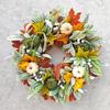 Simulated Wreath Autumn Maple Leaf Pumpkin Pine Cone Berry Wreath