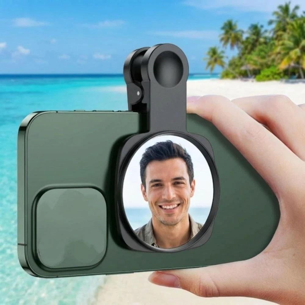 HD Lens Phone Rear Camera Selfie Mirror Clip-on Anti Peeping Mirror Live Streaming