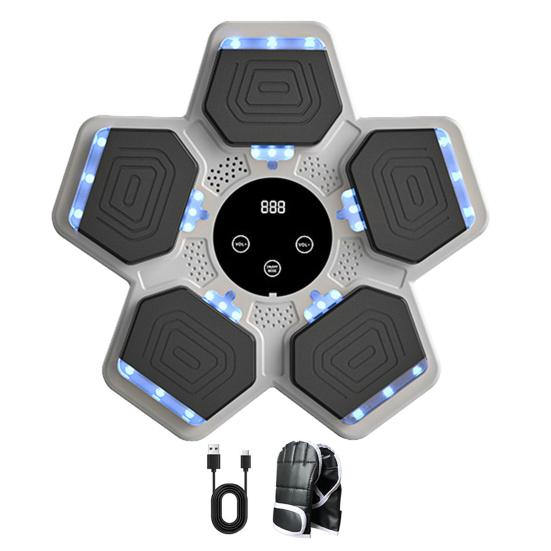 Музыкальный боксерский тренажер с перчатками, настенный, режимы скорости, регулируемый светодиодный дисплей, электронный боксерский тренажер, мишень для отработки ударов, оборудование для тренировок