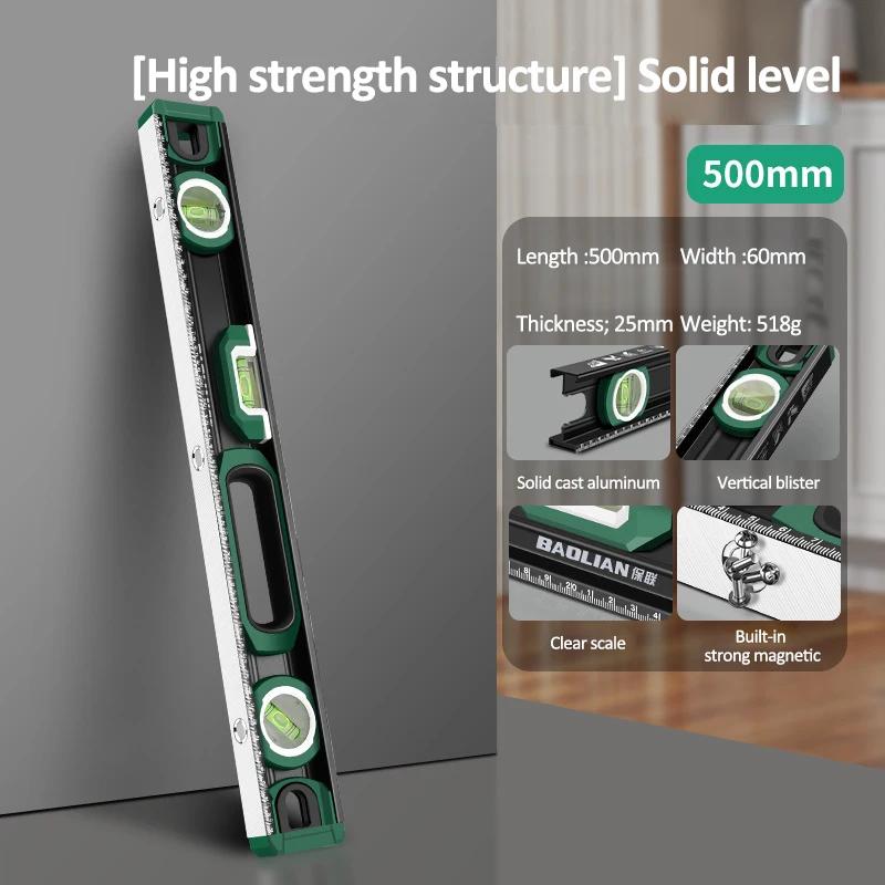 300 мм/400 мм/500 мм портативный угломер транспортир инклинометр 3 пузырьковый уровень линейка цельный литой алюминиевый магнитный спиртовой уровень