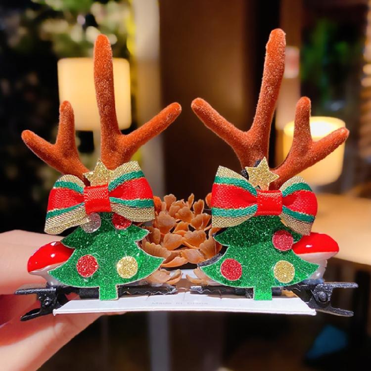 Christmas Hair Clips Antler Hair Pins Hair Accessories for Girls Toddlers Teens