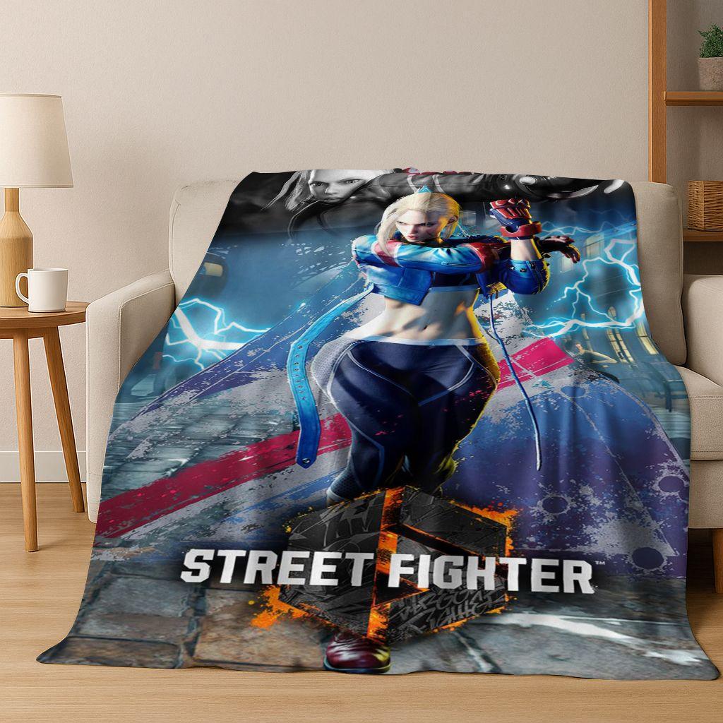 Ретро Street Fighter 6 Персонажи Игра Чун-Ли Арт Фланелевое Одеяло, Уютное Мягкое Плед для Дома Спальни Кровати Дивана Покрытие Дети