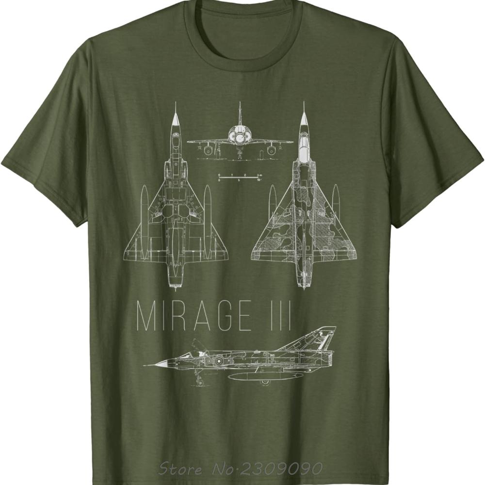 Истребитель Mirage III Французский Военный Самолет Хлопковая Футболка Повседневные Унисекс Топы Футболки Летняя Мужская Одежда Оверсайз Футболка