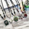 Necklace Beads Long Vintage Boho Rope Slice Chain Stone Pendants Bohemian Ethnic Women