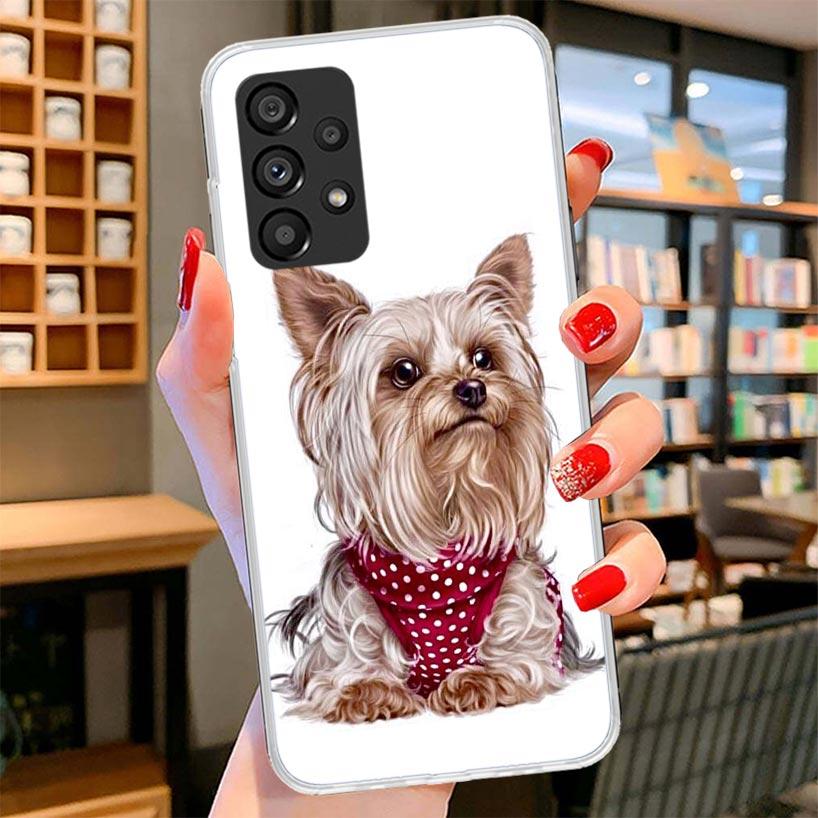 Чехол для телефона с щенком йоркширского терьера для Samsung Galaxy A17 A37 A57 A16 A26 A36 A56 A15 A25 A35 A55 A14 A24 A34 A54 A13 A23 A3
