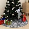 VidaXL Luxury Christmas Tree Skirt with Stocking Grey 122 Cm Fabric