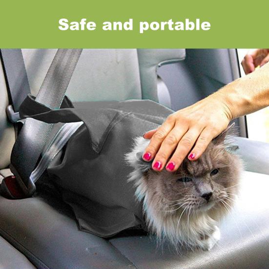 Кошачья сумка-переноска, сумка-фиксатор для кошек, подрезка когтей, введение лекарств, антицарапающая сумка для ухода за домашними животными, сумка-тоут для кошек весом 10-15 фунтов