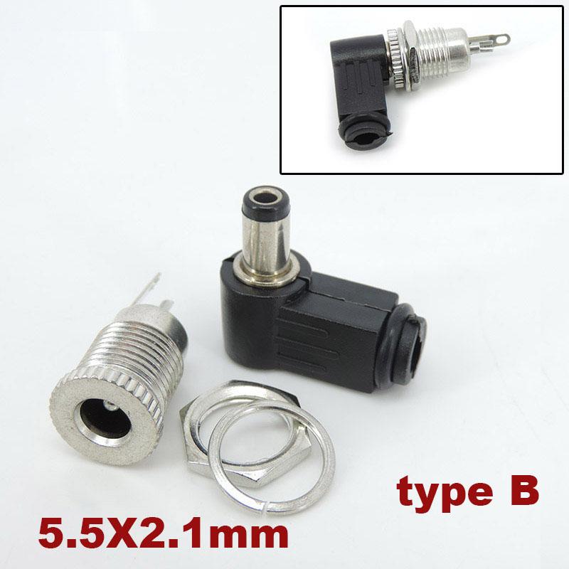 5.5mmx2.1mm DC Power Jack Male Female Socket Panel Mount Connector Dust Cover Metal DC Male Plug 5.5*2.5mm 2.5mm 2.1mm DC099