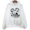 Толстовки с принтом Поездка в Дисней 2025 Мода Женская Повседневная одежда Длинный рукав Белый Пуловер Кавайный Мультяшный Графический Свитшот