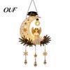 Waterproof Outdoor Resin Craft Solar Angel Moon Light, Christmas Hanging Lantern with Warm Glow, Snowflake Faux Crystal Pendant Decor Yard Decoration