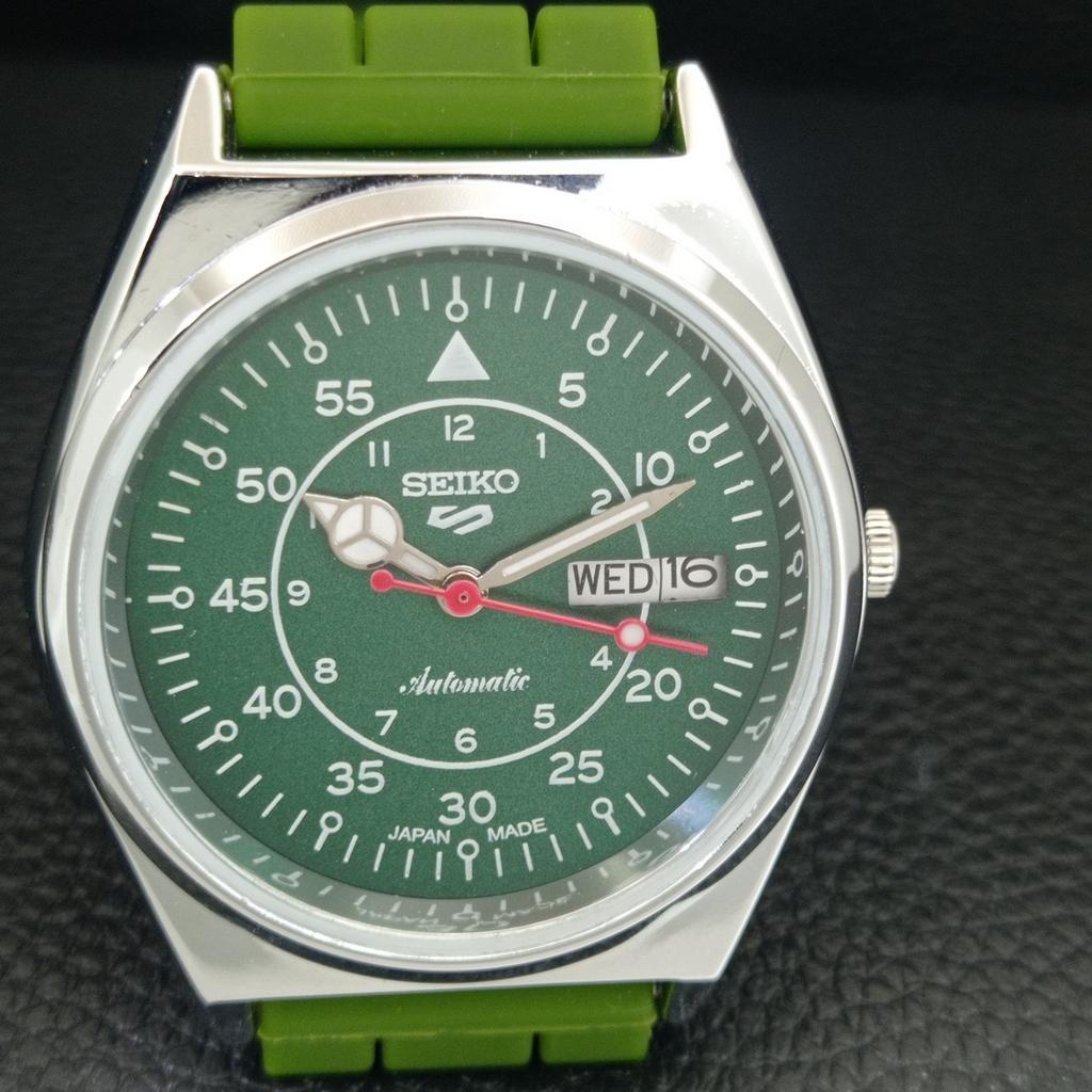 ОТРЕМОНТИРОВАННЫЕ МУЖСКИЕ ВИНТАЖНЫЕ ЗЕЛЕНЫЕ ЧАСЫ SEIKO 5 AUTOMATIC 6309A JAPAN a442189-4