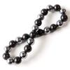 Терагерцовая руда хокутолит черный браслет 8 мм Дальний инфракрасный энергетический камень внутренняя окружность [ЗОЛОТОЙ КАМЕНЬ] приблизительно. 16.5см