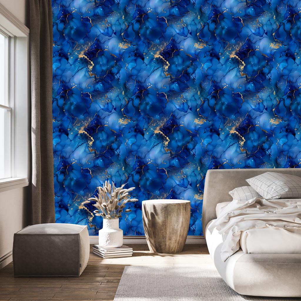Ink blue, navy blue and azure wallpaper for living room and bedroom 50x1000
