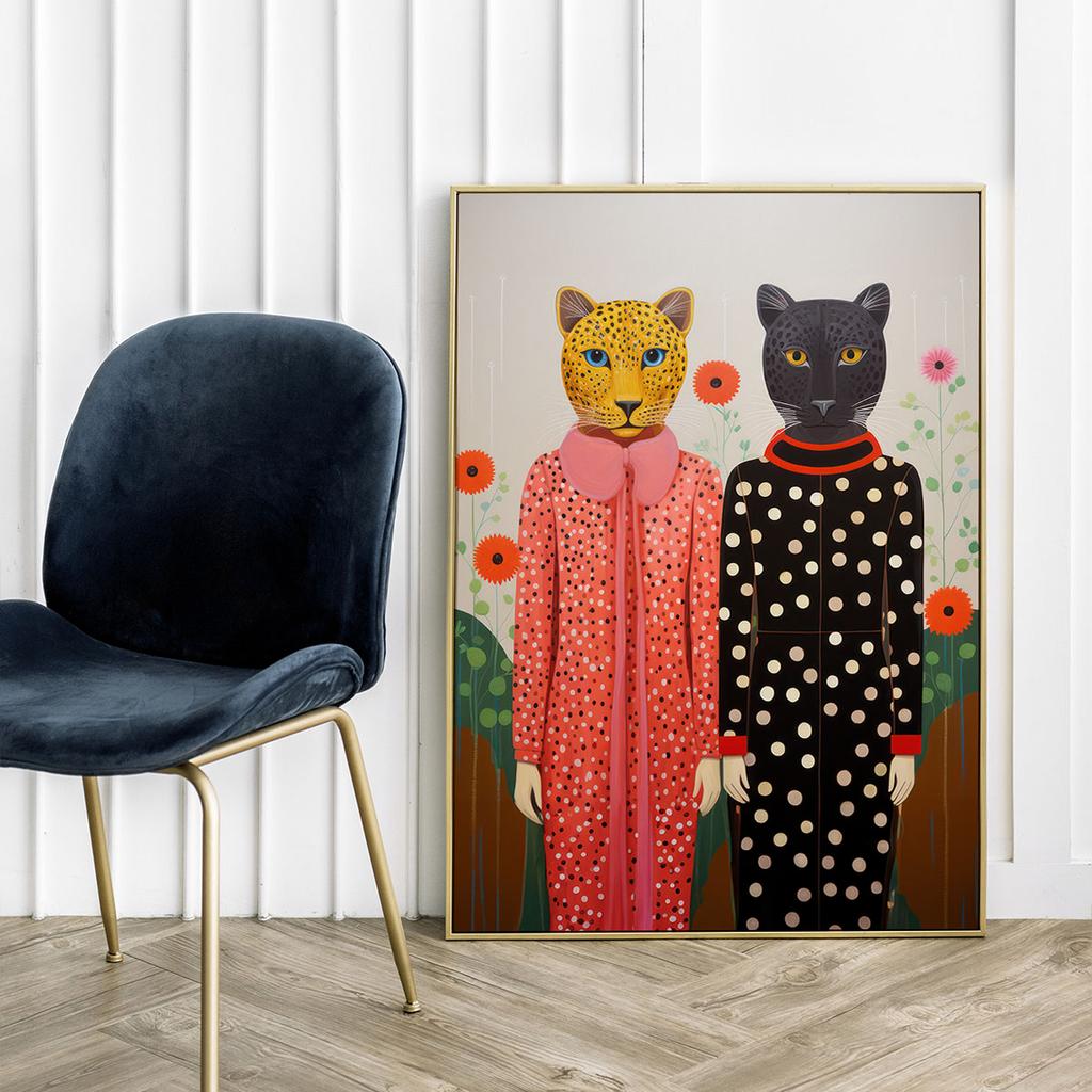 Plakat portret koty lampart