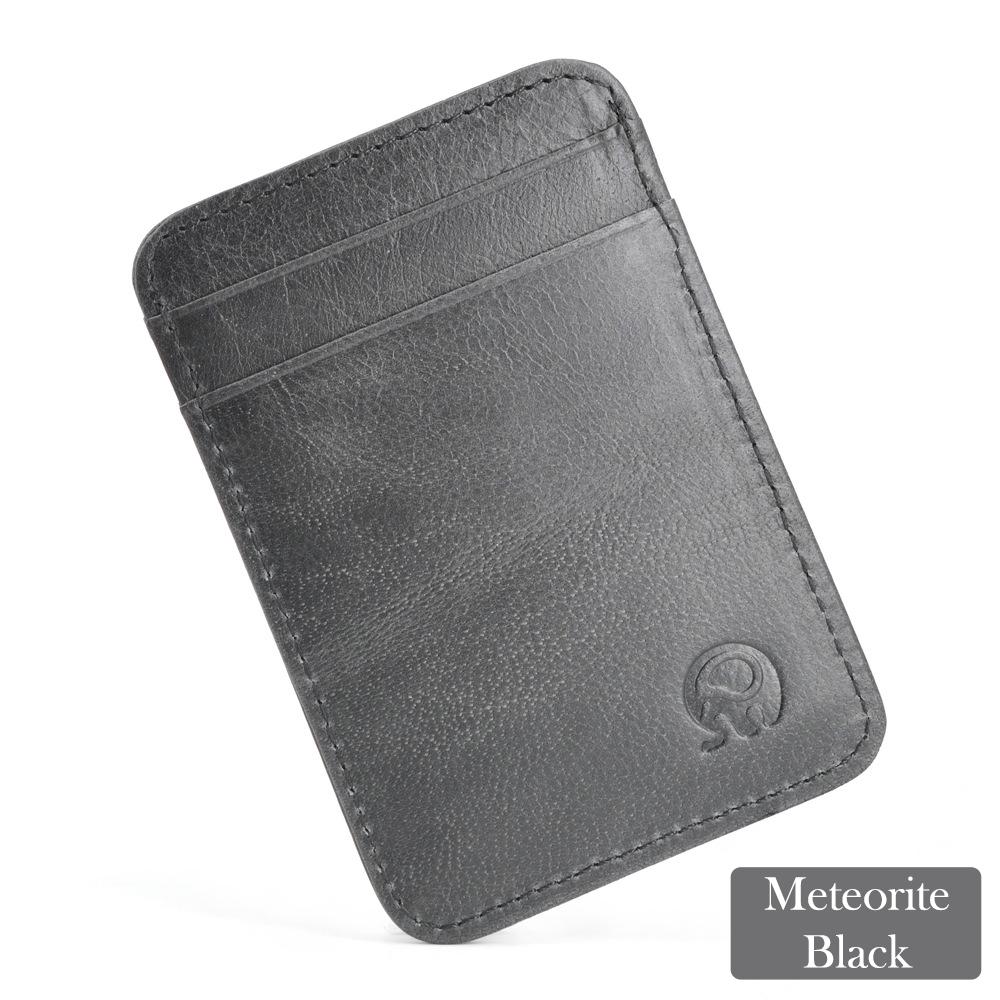 Genuine Leather Men Wallet Brown Coin Purse Small Mini Card Holder Male Wallet Pocket Thin Purses Money Bag Slim Wallet New