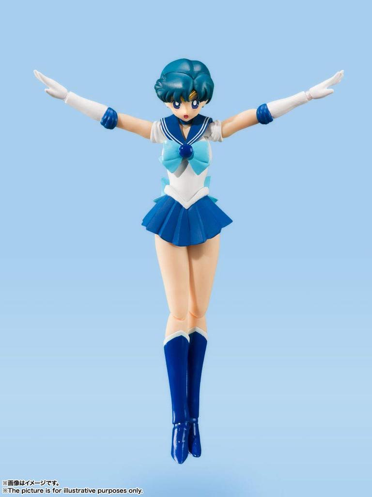 TAMASHII NATIONS Sailor Moon Sailor Mercury Color Approximately 140mm Painted Movable Figure S.H.Figuarts -Animation Edition- ABS&PVC