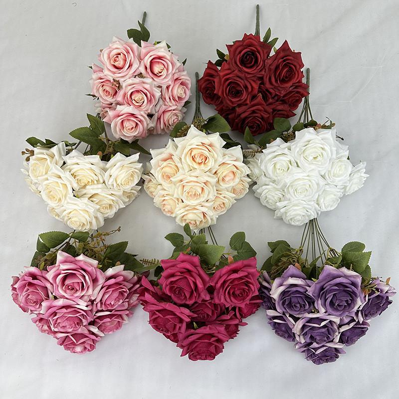 Handmade Faux Rose Flower Decor With Silk Material For Home And Event Styling