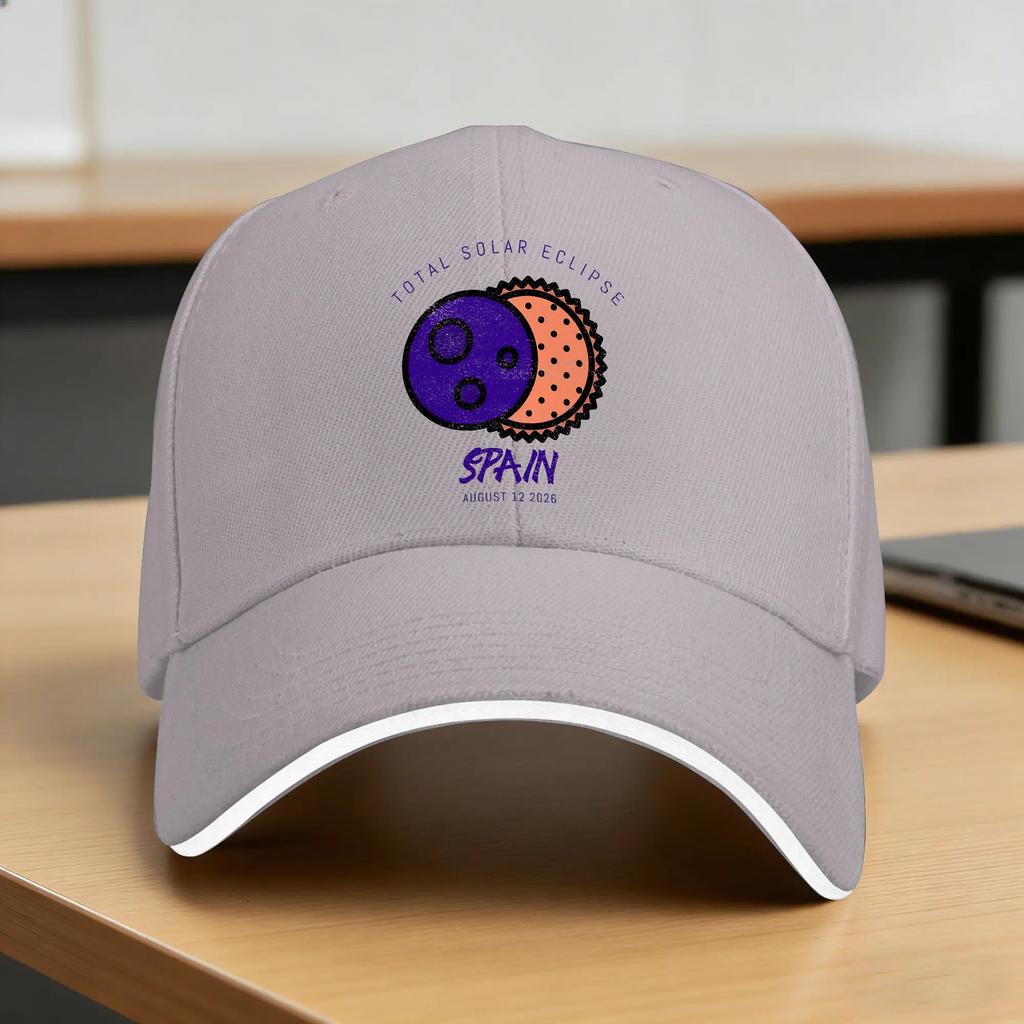 Spain Total Solar Eclipse Casual Baseball Cap Summer Trucker Hat Adjustable Outdoor Sport Adult Stylish Baseball Caps