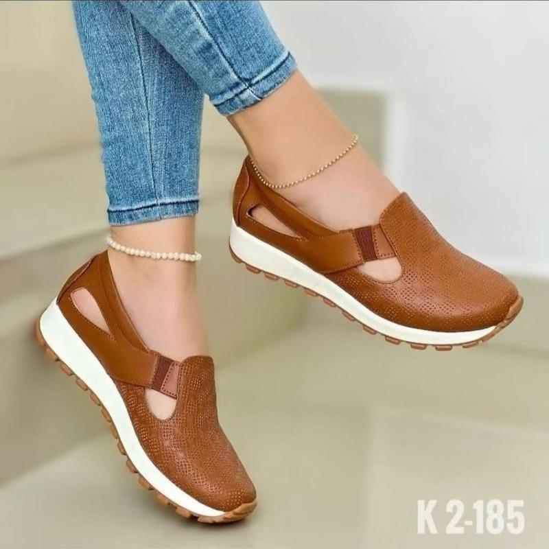 Женские вязаные слипоны широкой полноты, дышащие повседневные балетки с вырезами, удобные сетчатые лоферы для женщин