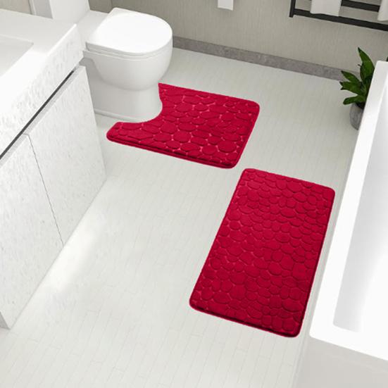 2 шт./компл. коврик для ванной комнаты с тисненым камнем, противоскользящий нижний коврик для ванной комнаты, очень толстый впитывающий коврик для ванной