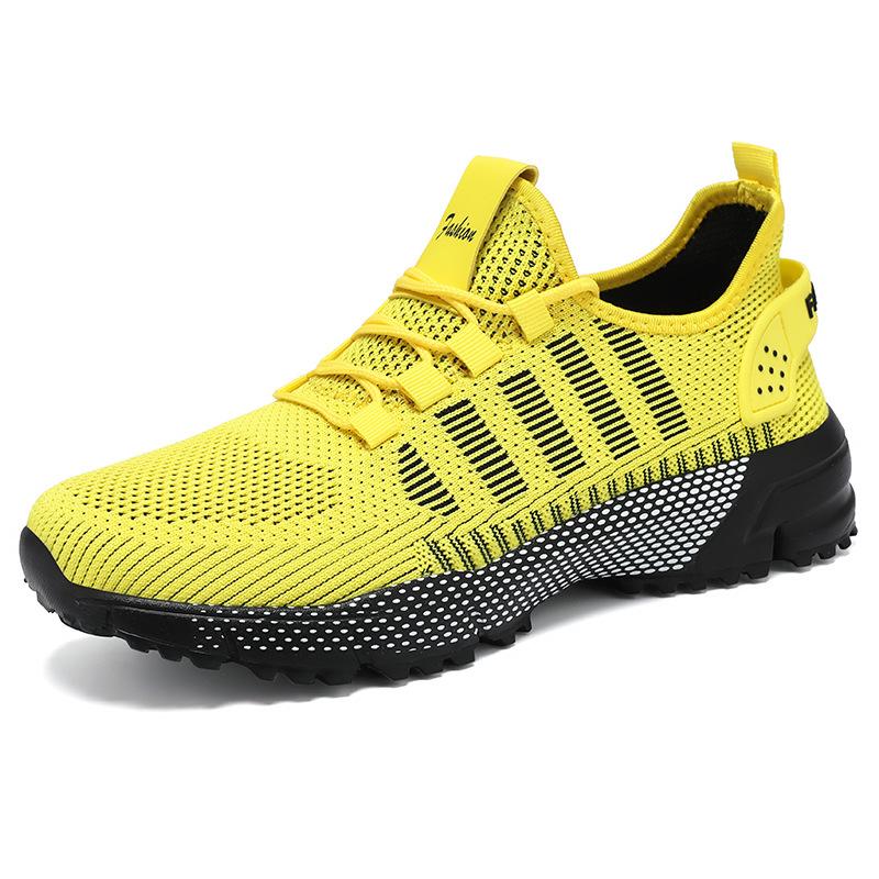 Men's Shoes Sports Shoes New Large Size Running Shoes Fly-woven Soft-soled Shoes Men's Shock-absorbing Breathable Casual Shoes