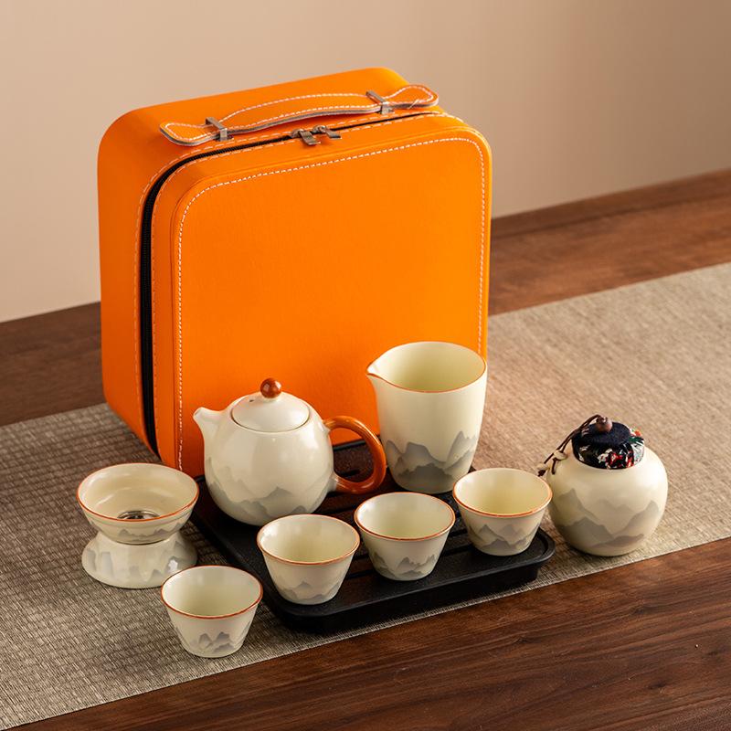 Ручной обжиг Кунг-фу чайный набор, бытовой новый чайник, чайный поднос, офис, высококлассный набор для приготовления и питья чая