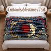 Koi Fish Theme Soft Blanket Personalized Custom Name Text Print Warm Blanket Home Sofa Bedroom Decor