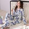Пижама женская из чистого хлопка с длинным рукавом, женская тонкая домашняя одежда для середины осени и зимы