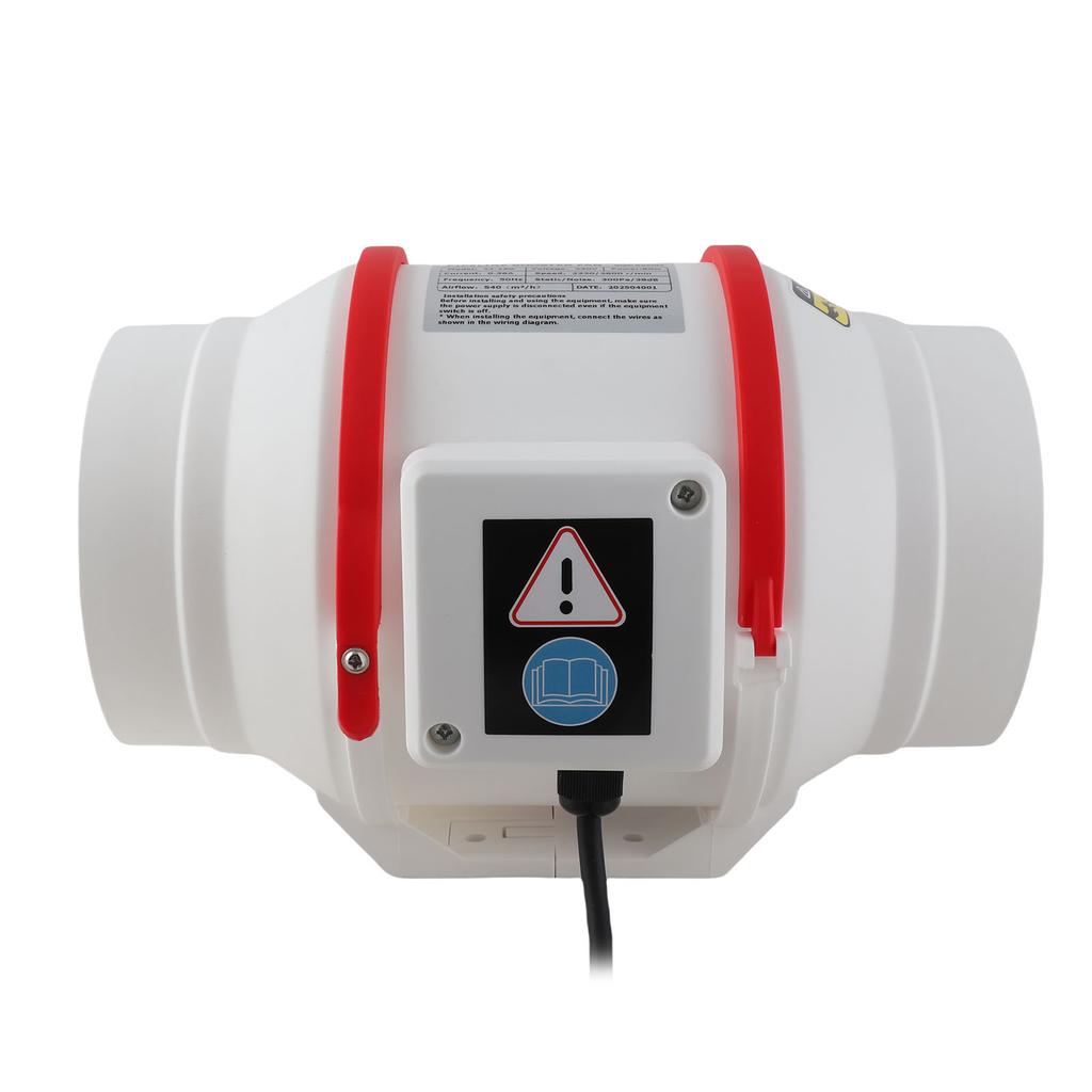 Канальный вентилятор 6 дюймов Встроенный бустерный вентилятор ABS Круглый 2220–2600 об/мин Защита IPX2 для вентиляции